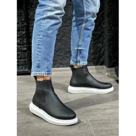 Resim Knack Yüksek Taban Ayakkabı 111 Siyah (Beyaz Taban) 