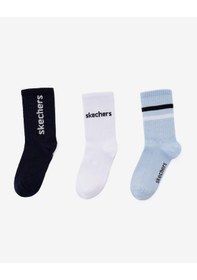 Resim Skechers 3'lü Paket Funny Script Uzun Çorap Büyük Erkek Çocuk Lacivert-mavi-beyaz Sk2520126-3474 