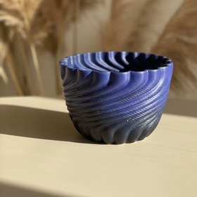 Resim 3d Baskı Spiral Dokulu Seramik Saksı 