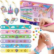 Resim 26 parça başlangıç DIY El Yapımı El Yapımı Kiti Büyük Kombinasyon Mozaik Kristal Yuvarlak El Yapımı Stickerlar Rastgele Stickerlar Metal Anahtarlık Kolye Charm Bileklik El Bileği El Yapımı Stickerlar Pop Halka Karikatür Unicorn Gökkuşağı Bulut Kalesi Hediye Etiketi Hediye Ev Dekorasyonu El Yapımı Kit Aksesuarları Hediye Paketi Kombinasyon (5 Anahtarlık 6 Bileklik 15 Sticker) 