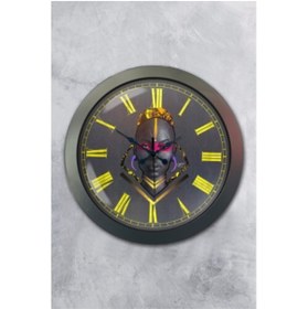 Resim Bahat Salon Ofis Duvar Saati Gri Metal Çerçeve 36 Cm 