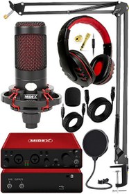 Resim Midex Superior Pack-2 Stüdyo Kayıt Ekipmanları GLX-800 Ses Kartı CXN-30 Stüdyo Mikrofon 