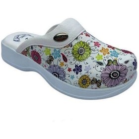 Resim Hipokrat Sabo Ortopedik Terlik Desenli Kadın Papatya Çiçek Desenli Çok Renkli 