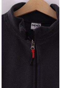 Resim Monox Çocuk Unisex Parmak Geçmeli Polar Ceket Füme 