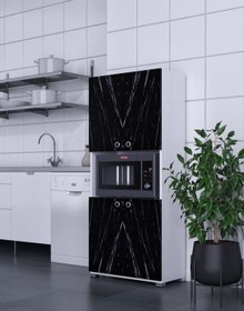 Resim rafineritasarım Rafineri Umay Çok Amaçlı Dolap Kapaklı Ayaklı Mikrodalga Fırın Kullanılbilir 