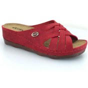 Resim Aryan D.r Tavsiyeli Ortapedik Kadın Terlik Kırmızı 