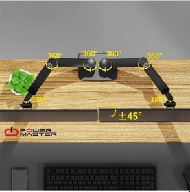 Resim Powermaster Pm-252d 13-32'' Amortisörlü Stand Çift Kol Lcd-led Gaming Monitör Tutucu Stand Askı Apar 