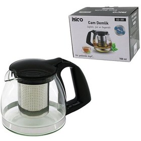 Resim Luz&pos 700ml Cam Demlik Çelik Süzgeçli - Plastik Kulp - Kapak - Krom Çerçeve Çok Renkli 