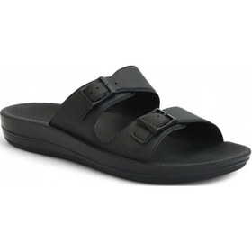 Resim Ceyo 2142-9890 Tam Anatomik Unisex Hac Ve Umre İçin Dikişsiz Terlik Siyah 
