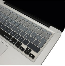 Resim Apple Uyumlu MacBook Air Pro Klavye Koruyucu Türkçe Q Ombre Eski Usb Li Model 2008/2017 Yılı İle Siyah Gri 