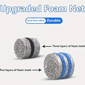 Resim İyileştirilmiş Çok Katmanlı Köpük Mesh Nozul Ucu, Paslanmaz Çelik, Daha Zengin Köpük, Yüksek Basınçlı Yıkama Köpük Filtresi, 3000 PSI, Dayanıklı Köpük Topu ile Hızlı Bağlantı 