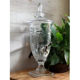Resim Cam Sebil 2 Lt Musluklu Şerbetlik - Parti Damacanası - Meşrubatlık - Palmiye Model 