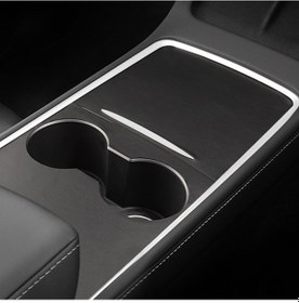 Resim Tesla Model 3 17-22 / Model Y 21-22 Araba Merkezi Konsol Kapak Koruyucu Pu Nappa Doku 
