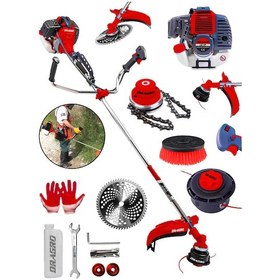 Resim Dragro Alman DRG-HN20 20 Hp Yan Tipi Benzinli Motorlu Ot Çalı Tırpanı + Canavar Başlık Halı Yıkama Fırçası11 