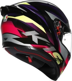 Resim AGV K1 S Motosiklet Kaskı Kapalı Kask Fastlap Black Purple Pink L 