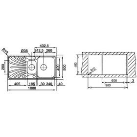 Resim Teka Princess 60 Sol Paslanmaz Çelik Mutfak Eviyesi 0.80 Mm Kalın Inox 