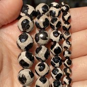 Resim 6mm(0.236inç) - 12mm(0.472inç) Fasetli Dzi Akik Taş Yuvarlak Boncuklar Takı Yapımı DIY Bileklik Kolye için 15" 