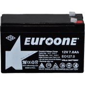Resim EUROONE EO127.0 12 VOLT - 7 AMPER AKÜ (150 X 65 X 90 MM) 