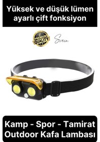 Resim Premium Led Kafa Lambası Cob 80 Lümen Güçlü Aydınlatma Kamp Spor Tamirat Outdoor Ayarlı Fonksiyonel Beyaz 