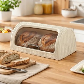 Resim Ovio Ev Yaşam Ekmek Kutusu Ekmeklik Kayar Kapaklı Ekmek Sepeti 