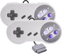 Resim KIWITATA 2 Paket Retro SNES Denetleyici, Uzaktan Kablolu Gamepad Denetleyicisi Orijinal SNES Süper Eğlence Oyun Konsolu Sistemi ile Uyumlu 