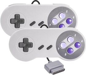 Resim KIWITATA 2 Paket Retro SNES Denetleyici, Uzaktan Kablolu Gamepad Denetleyicisi Orijinal SNES Süper Eğlence Oyun Konsolu Sistemi ile Uyumlu 