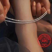 Resim 925 Gümüş Anzak Bilekliği: Parlak Tek, Çift veya Üç Katmanlı Anzak - Günlük Giyim ve Hediye Verme İçin İdeal 