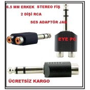 Resim Dj Çevirici Jak 65 Mm Stereo 2 Dişi Rca Dönüştürücü 