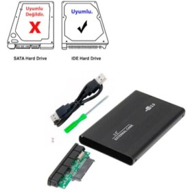 Resim USB 2.0 To IDE Harici Taşınabilir 2.5" Metal HDD Kutusu Harddisk 