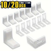 Resim 10/20 Adet Metal Plastik L-Şekilli Köşe Bağlantı Elemanları, Beyaz, 2.8 cm X 2.8 cm X 1.1 cm (1.1 X 1.1 X 0.75 İnç) 