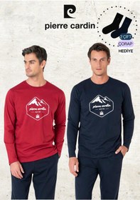 Resim Pierre Cardin Erkek %100 Pamuk Uzun Kollu Desenli Bordo & Lacivert İki Adet Pijama Takımı L1.pc.6097.002-bordo - Lacivert-2xl Çok Renkli 