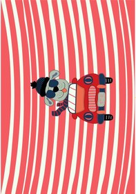 Resim Dijital Baskılı Kırmızı Araba Desenli Dekoratif Yıkanabilir Kaymaz Taban Çocuk Halısı Çok Renkli 