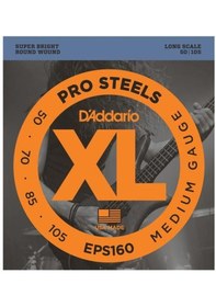 Resim D'addario Eps160 Xl Prosteels Serisi Bas Gitar Tel Seti Medium Tension - 50-105 - Paslanmaz Çelik 