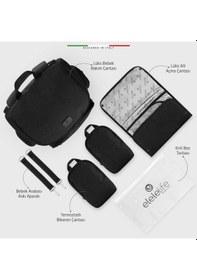 Resim Elelelife Flora 2 4 in1 Anne Bebek Bakım Çantası - Siyah 
