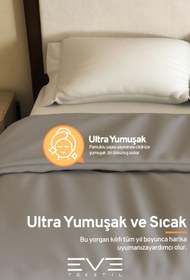 Resim Pamuklu Ranforce Kumaş Çift Kişilik Antialerjik Modern Nevresim Yorgan Kılıfı 220x240 Cm - Krem / 100 x 200 