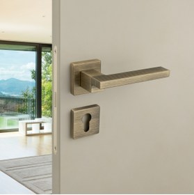 Resim System Step Rozetli Kapı Kolu Antik Renk Yale ( Dış Kapı Rozetli) 