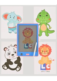 Resim 10 İnch Şeffaf Lcd Dijital 4 Adet Çizim Kartlı Tablet-mavi Mavi 