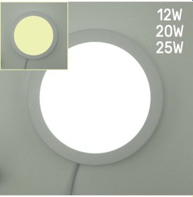 Resim Yuvarlak Sıva Üstü Led Panel Armatür Trafolu Beyaz Gün 12/20/25W Beyaz 