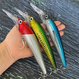Resim 1 Adet Büyük Minnow Balık Yemi 18 cm / 7,08 inç 39 g / 1,37 oz Yapay Levrek Sallantılı Dalış Takımı Deniz Balıkçılığı Malzemesi 