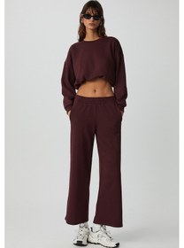 Resim Grimelange Dewanna Kadın Uzun Kollu Crop Bordo Eşofman Takımı 