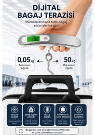 Resim Dijital Bavul Tartısı Lcd Ekranlı Taşınabilir Kompakt Hassas El Tartısı 50 Kg Kapasiteli 