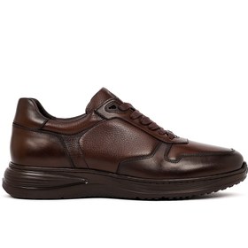 Resim Derimod Erkek Kahverengi Bağcıklı Deri Casual Sneaker,Kışlık Spor Ayakkabı 25WFD6768FT 