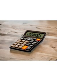 Resim Pin Hesap Makinası Masa Üstü 12 Hane Altın 