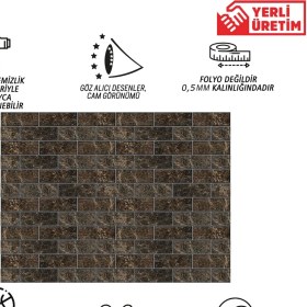 Resim Tink Kendinden Yapışkanlı Kahverengi Metro Mermer Desenli Pvc Panel 41 x 62 cm (4 Adet) 1 M² 