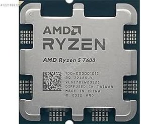 Resim AMD Ryzen 5 7600 100-000001015 (3.8GHz - 5.1GHz) 38MB AM5 65W Tray İşlemci 