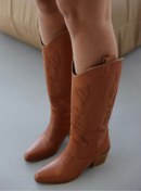 Resim selinshoes Zeta Kovboy Kadın Çizme - TABA 