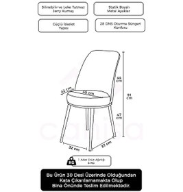 Resim Canisa Dexa Serisi, Üst Kalite Mutfak Sandalyesi, Metal Siyah Iskeletli, 4 Adet Hardal Sandalye Hardal Sandalye 