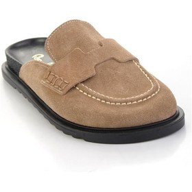 Resim Vizon Hakiki Deri Kadın Terlik K04606021702 Vizon 