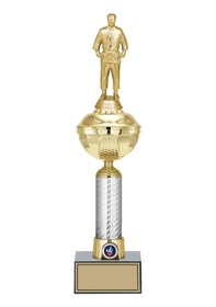 Resim Odak Kupa - Figürlü Kupalar - Judo / Karate Figürlü Kupalar Fg-057 B - 44 Cm Altın - Beyaz 