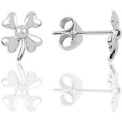 Resim Gümüş Dört Yapraklı Yonca Modeli Küpe 